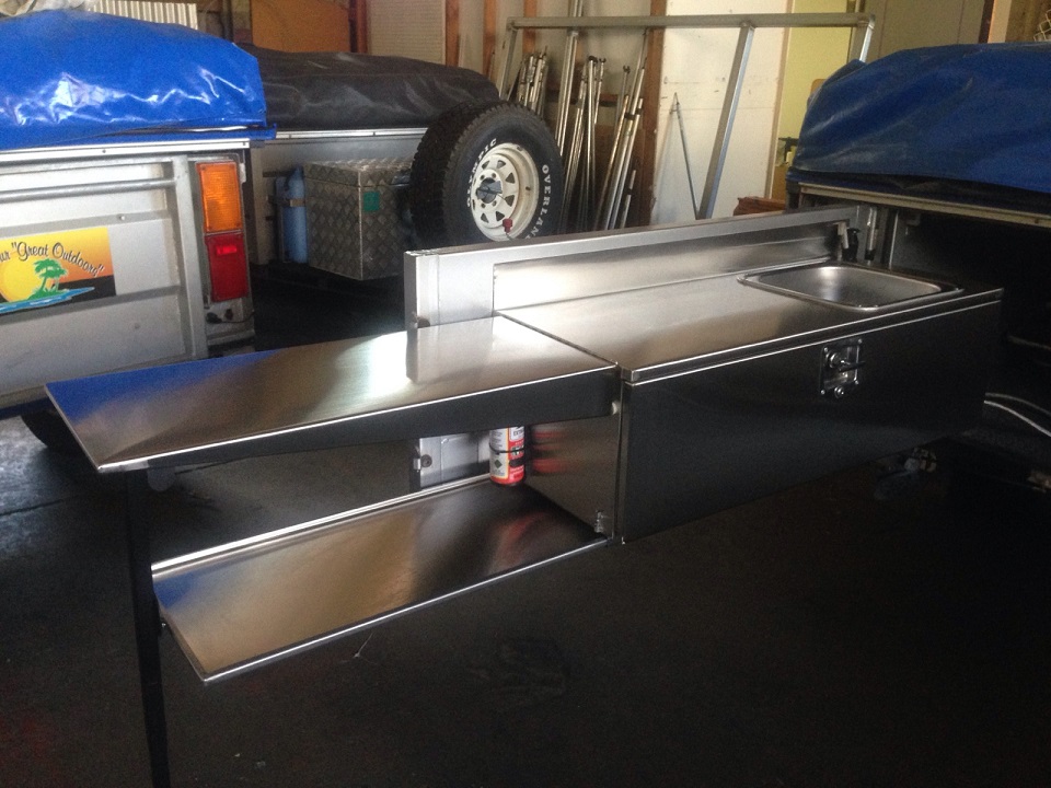 Stainless steel tailgate kitchens from $1,500
