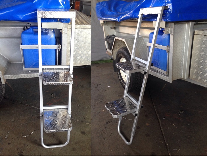 Custom made camper trailer accessories like steps, ladders 